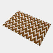 Ikat Chevron Stripes - Chocolate Brown & Beige Deurmat (Schuin)