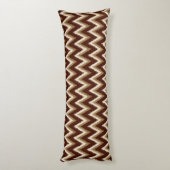 Ikat Chevron Stripes - Chocolate Brown & Beige Lichaamskussen (Achterkant (Verticaal))
