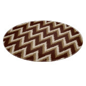 Ikat Chevron Stripes - Chocolate Brown & Beige Snijplank (Hoek)