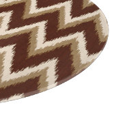 Ikat Chevron Stripes - Chocolate Brown & Beige Snijplank (Hoek)
