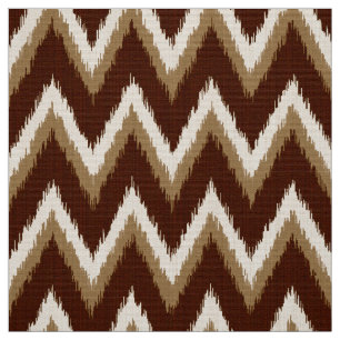 Ikat Chevron Stripes - Chocolate Brown & Beige Stof