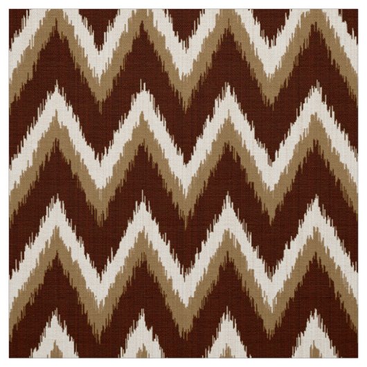 Ikat Chevron Stripes - Chocolate Brown & Beige Stof (Swatch)