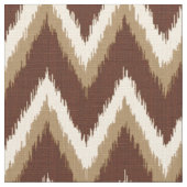 Ikat Chevron Stripes - Chocolate Brown & Beige Stof (Close Up)