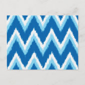 Ikat Chevron Stripes - Cobalt, Sky Blue en White Briefkaart (Voorkant)