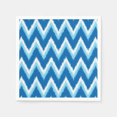 Ikat Chevron Stripes - Cobalt, Sky Blue en White Servet (Voorkant)