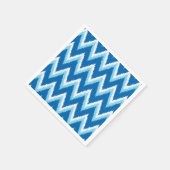 Ikat Chevron Stripes - Cobalt, Sky Blue en White Servet (Hoek)