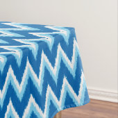 Ikat Chevron Stripes - Cobalt, Sky Blue en White Tafelkleed (Voorbeeld)