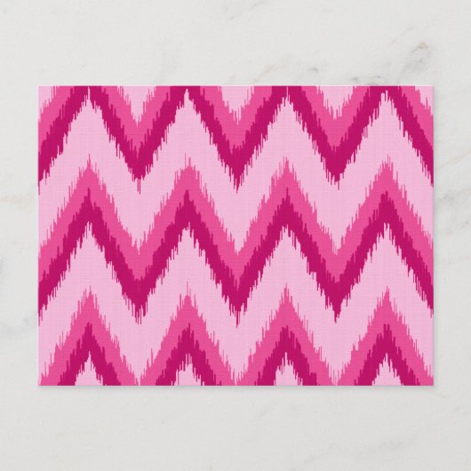 Ikat Chevron Stripes - Fuchsia and Bleek roze Briefkaart (Voorkant)
