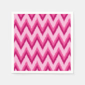 Ikat Chevron Stripes - Fuchsia and Bleek roze Servet (Voorkant)