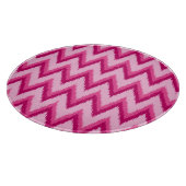 Ikat Chevron Stripes - Fuchsia and Bleek roze Snijplank (Hoek)