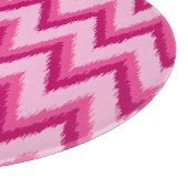 Ikat Chevron Stripes - Fuchsia and Bleek roze Snijplank (Hoek)