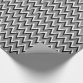 Ikat Chevron Stripes - grijs / grijs, zwart & wit Cadeaupapier (Hoek)