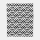 Ikat Chevron Stripes - grijs / grijs, zwart & wit Fleece Deken (Voorkant)