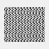 Ikat Chevron Stripes - grijs / grijs, zwart & wit Fleece Deken (Voorkant (Horizontaal))