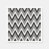 Ikat Chevron Stripes - grijs / grijs, zwart & wit Servetten (Voorkant)