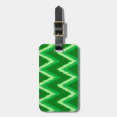 Ikat Chevron Stripes - Pine en Lime Green Bagagelabel (Voorkant verticaal)