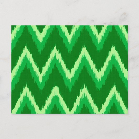 Ikat Chevron Stripes - Pine en Lime Green Briefkaart (Voorkant)