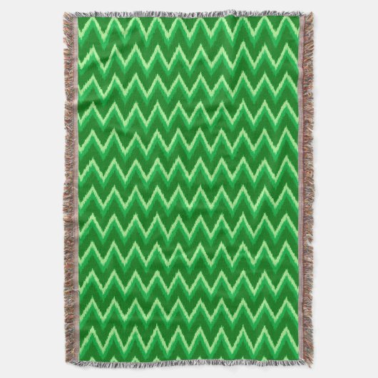 Ikat Chevron Stripes - Pine en Lime Green Deken (Voorkant Verticaal)