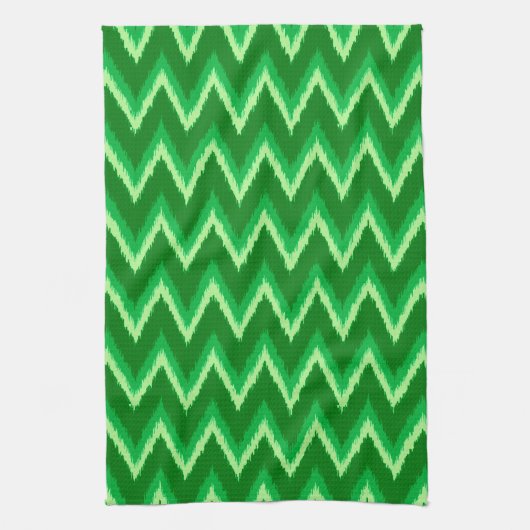 Ikat Chevron Stripes - Pine en Lime Green Kitchen Theedoek (Verticaal)