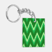 Ikat Chevron Stripes - Pine en Lime Green Sleutelhanger (Voorkant Links)