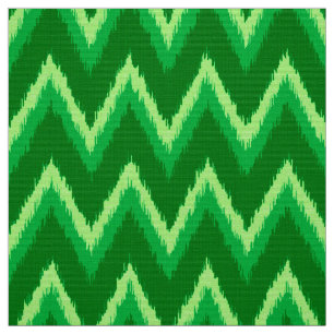 Ikat Chevron Stripes - Pine en Lime Green Stof