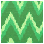 Ikat Chevron Stripes - Pine en Lime Green Stof (Close Up)