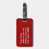 Ikat Chevron Stripes - Rood, wit en grijs / Grijs Bagagelabel (Achterkant verticaal)