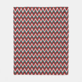 Ikat Chevron Stripes - Rood, wit en grijs / Grijs Fleece Deken (Voorkant)