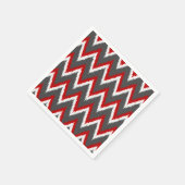 Ikat Chevron Stripes - Rood, wit en grijs / Grijs Servetten (Hoek)