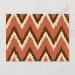 Ikat Chevron Stripes - Rust, bruin en beige Briefkaart