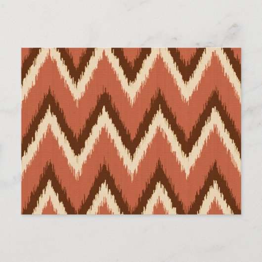 Ikat Chevron Stripes - Rust, bruin en beige Briefkaart (Voorkant)