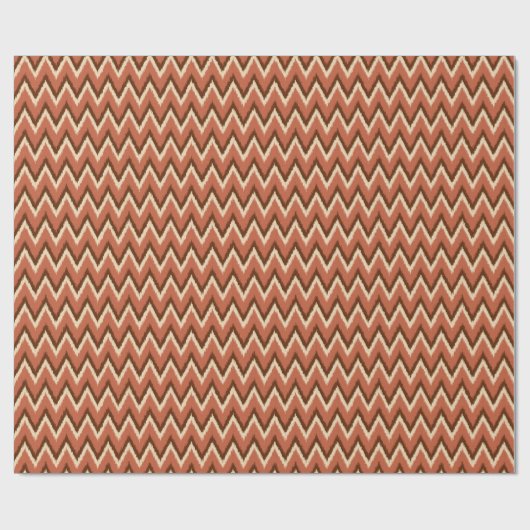 Ikat Chevron Stripes - Rust, bruin en beige Cadeaupapier (Vlak)