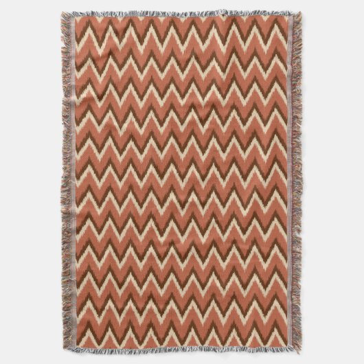 Ikat Chevron Stripes - Rust, bruin en beige Deken (Voorkant Verticaal)