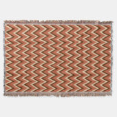 Ikat Chevron Stripes - Rust, bruin en beige Deken (Voorkant)