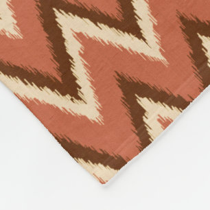 Ikat Chevron Stripes - Rust, bruin en beige Fleece Deken