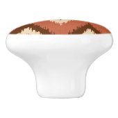 Ikat Chevron Stripes - Rust, bruin en beige Keramische Knop (Zijkant)