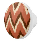 Ikat Chevron Stripes - Rust, bruin en beige Keramische Knop (Rechts)