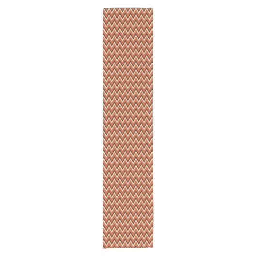 Ikat Chevron Stripes - Rust, bruin en beige Korte Tafelloper (Voorkant)