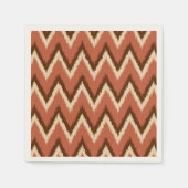 Ikat Chevron Stripes - Rust, bruin en beige Servet (Voorkant)