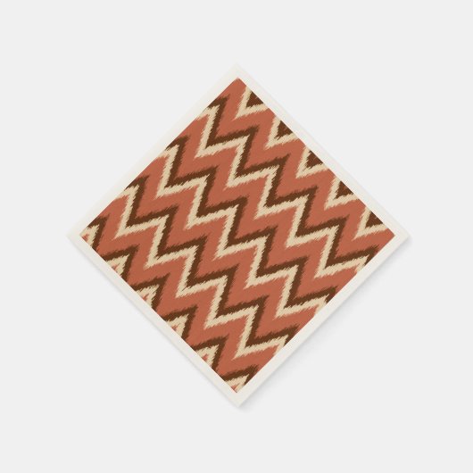 Ikat Chevron Stripes - Rust, bruin en beige Servet (Hoek)