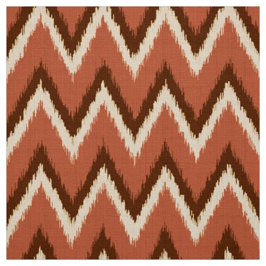Ikat Chevron Stripes - Rust, bruin en beige Stof (Swatch)