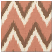 Ikat Chevron Stripes - Rust, bruin en beige Stof (Close Up)