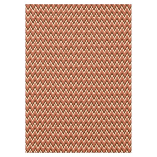 Ikat Chevron Stripes - Rust, bruin en beige Tafelkleed (Voorkant)