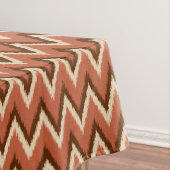 Ikat Chevron Stripes - Rust, bruin en beige Tafelkleed (Voorbeeld)