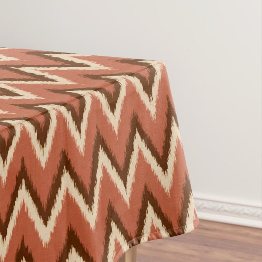 Ikat Chevron Stripes - Rust, bruin en beige Tafelkleed (Voorbeeld)
