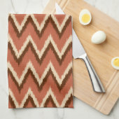 Ikat Chevron Stripes - Rust, bruin en beige Theedoek (Quarter Fold)