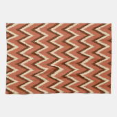 Ikat Chevron Stripes - Rust, bruin en beige Theedoek (Horizontaal)