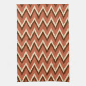 Ikat Chevron Stripes - Rust, bruin en beige Theedoek (Verticaal)