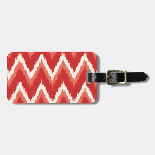 Ikat Chevron Stripes - Rust Oranje en wit Bagagelabel (Voorkant horizontaal)