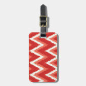 Ikat Chevron Stripes - Rust Oranje en wit Bagagelabel (Voorkant verticaal)